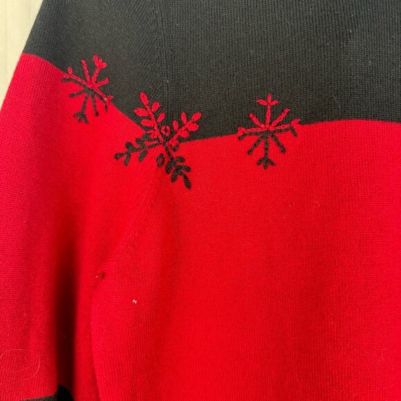 Jones New York Country Silk Wool Turtleneck Snowflake Sweater Women’s Size Large - Picture 6 of 8